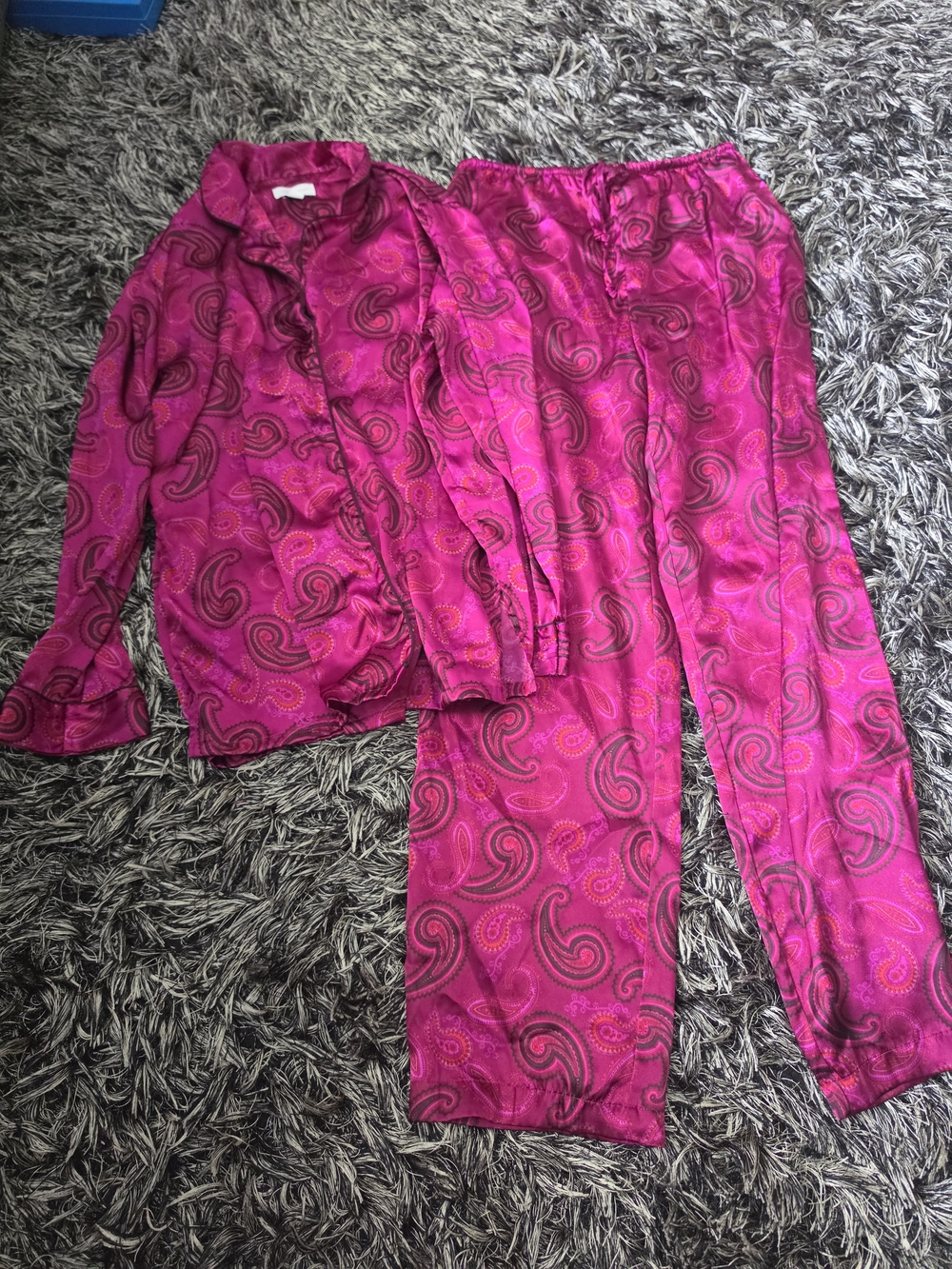 croft & barrow Satin Paisley Pajama Set - Fuchsia Pink